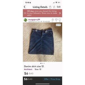 Denim skirt size 12